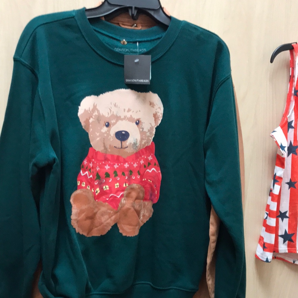 Grayson Threads Women's Green Teddy Holiday Sweater